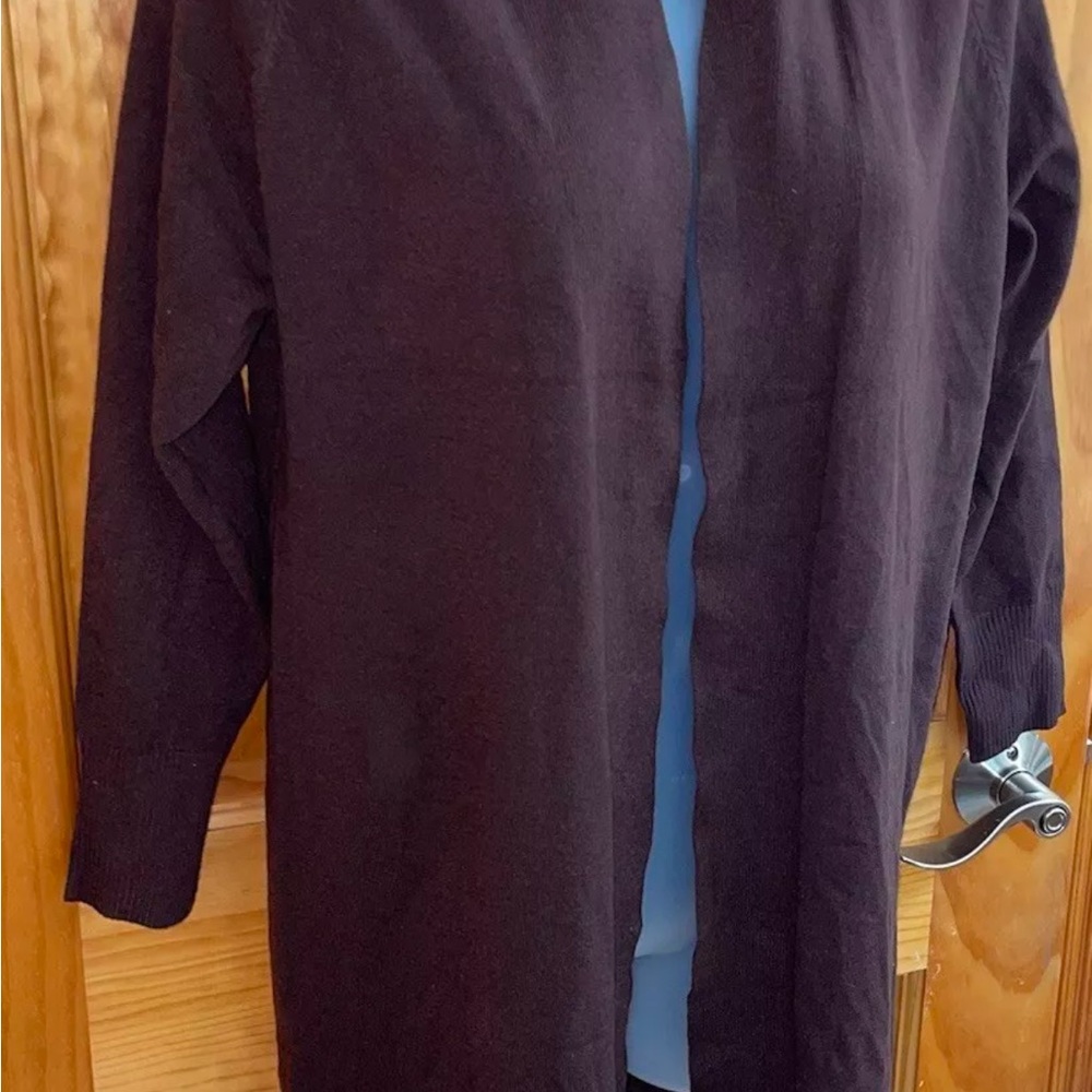 A New Day Chocolate Brown Open Cardigan Knee Length Sz XS NWT